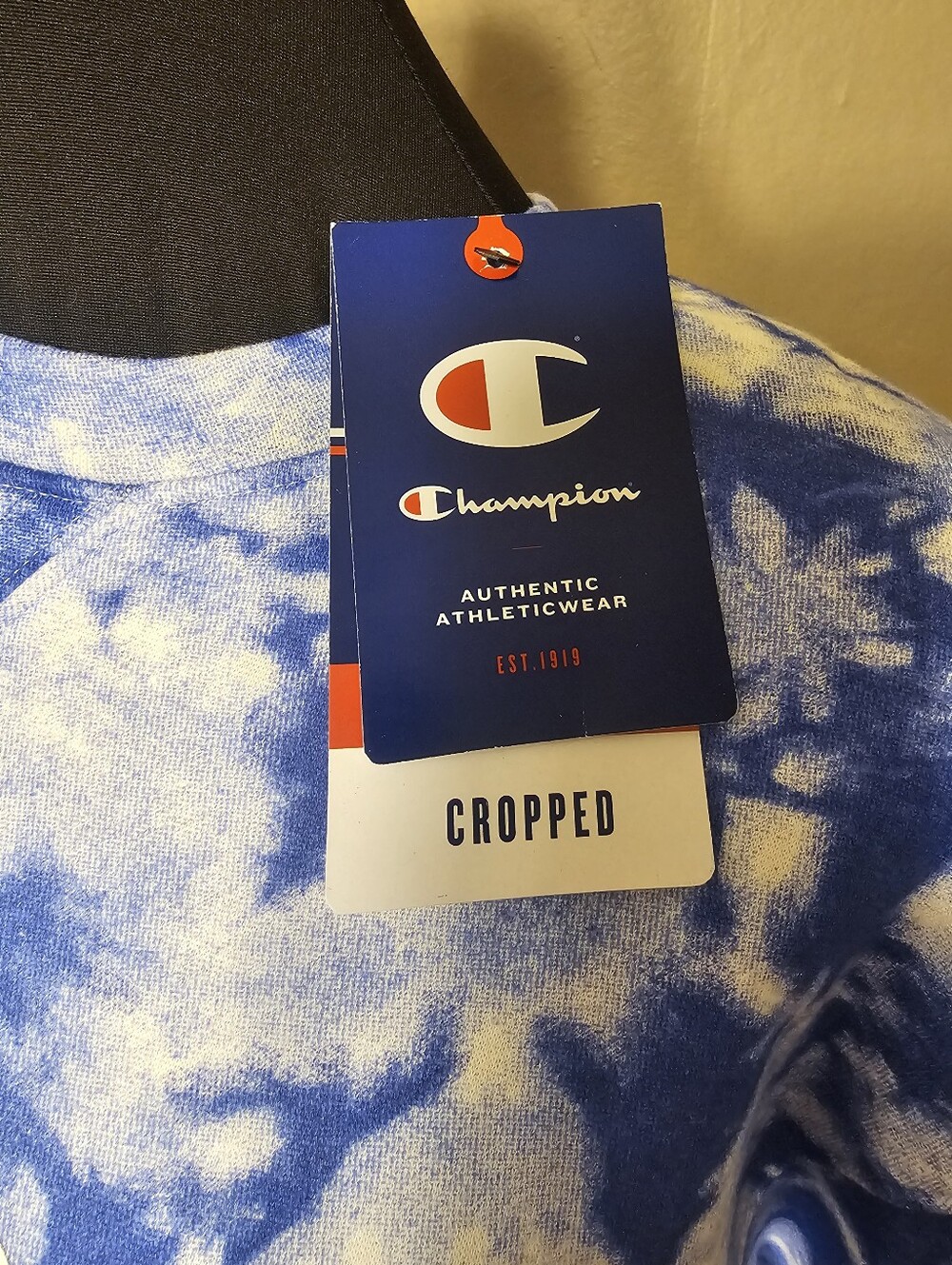 Champion Gonzaga University Bulldog Tie-Dye Cropped Sweatshirt - Blue & White - Picture 5 of 7
